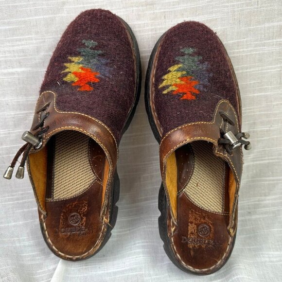 Double H Shoes - Double H Boots Brynn Southwestern Saddle Blanket Clog Mule Plum Purple Size 38 7